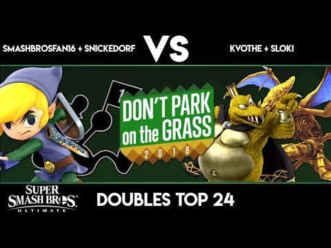 Don't Park on the Grass 2018 - SmashBrosFan16 vs Kvothe + Sloki - Ultimate Doubles Top 24