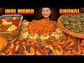 Eating Ghungi Water Snails Jhol Momo Fried Shrimp 3X Spicy Noodles Nepali Street Food