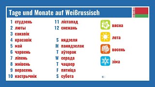 Tage und Monate auf Weißrussisch