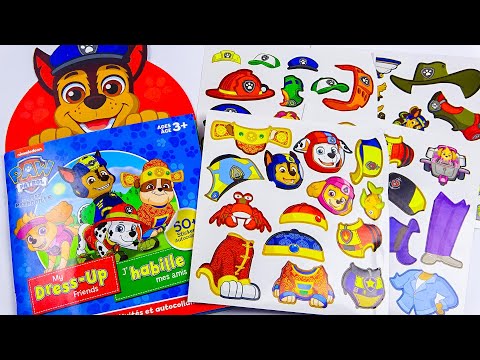 DIY Paw Patrol Chase Skye Rocky Marshall Sticker Book Unboxing and Decorating Relaxing Video
