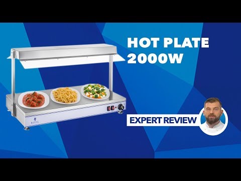 Vidéo - Chauffe-plat avec lampes halogènes - 2000 W - Acier inoxydable