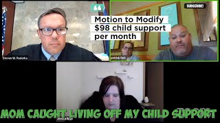 Mom Caught Living off my Child Support & threatens Son to sell his Guinea Pigs Motion to Modify $98