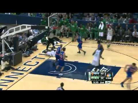 10-13-12 NBA Preseason: Jeff Green "throws" it down against the Knicks