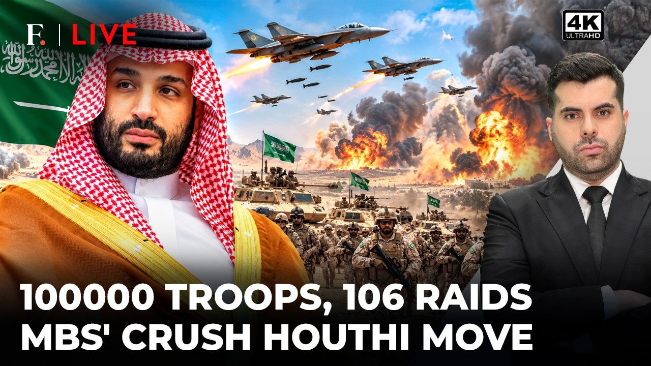 '100+ Airstrikes': MBS Mobilises 100,000 Troops, Saudi Arabia Hits Houthis | Firstpost Live| 4K