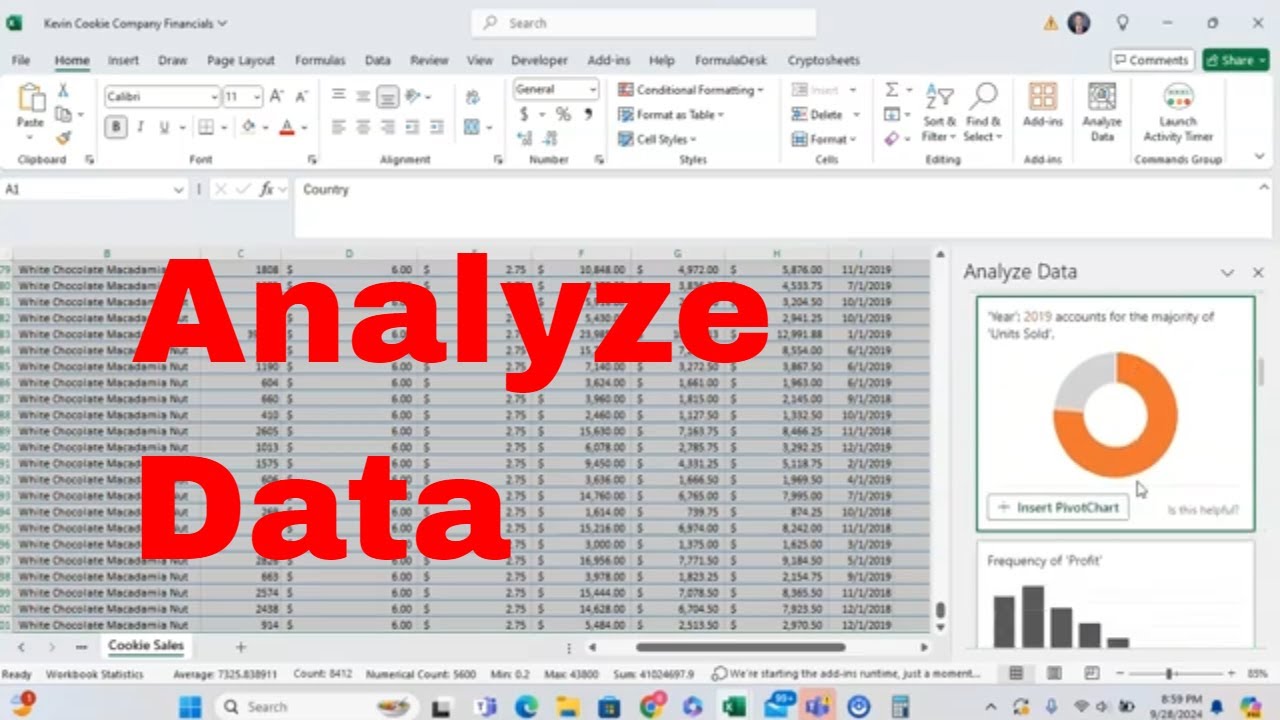 Using the Analyze Data Feature in Microsoft Excel! Have Excel Analyze Your Data For You! #howto