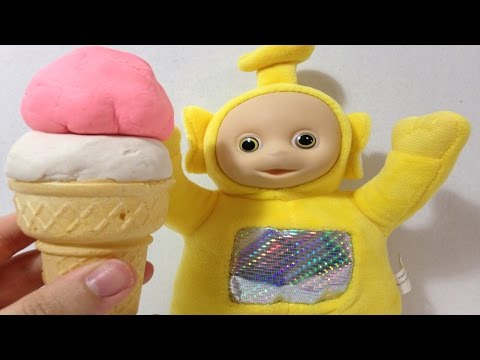 تلتبيز تيليتابيز لالا تأكل أيس كريم صلصال - مفاجآت الصلصال - ألعاب أطفال Teletubbies