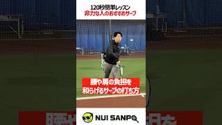 【忙しい人向けテニスレッスン】非力な人にオススメのサーブ方法〈ぬいさんぽテニス（Tennis）〉 #テニス #テニスレッスン #tennis #ぬいさんぽ