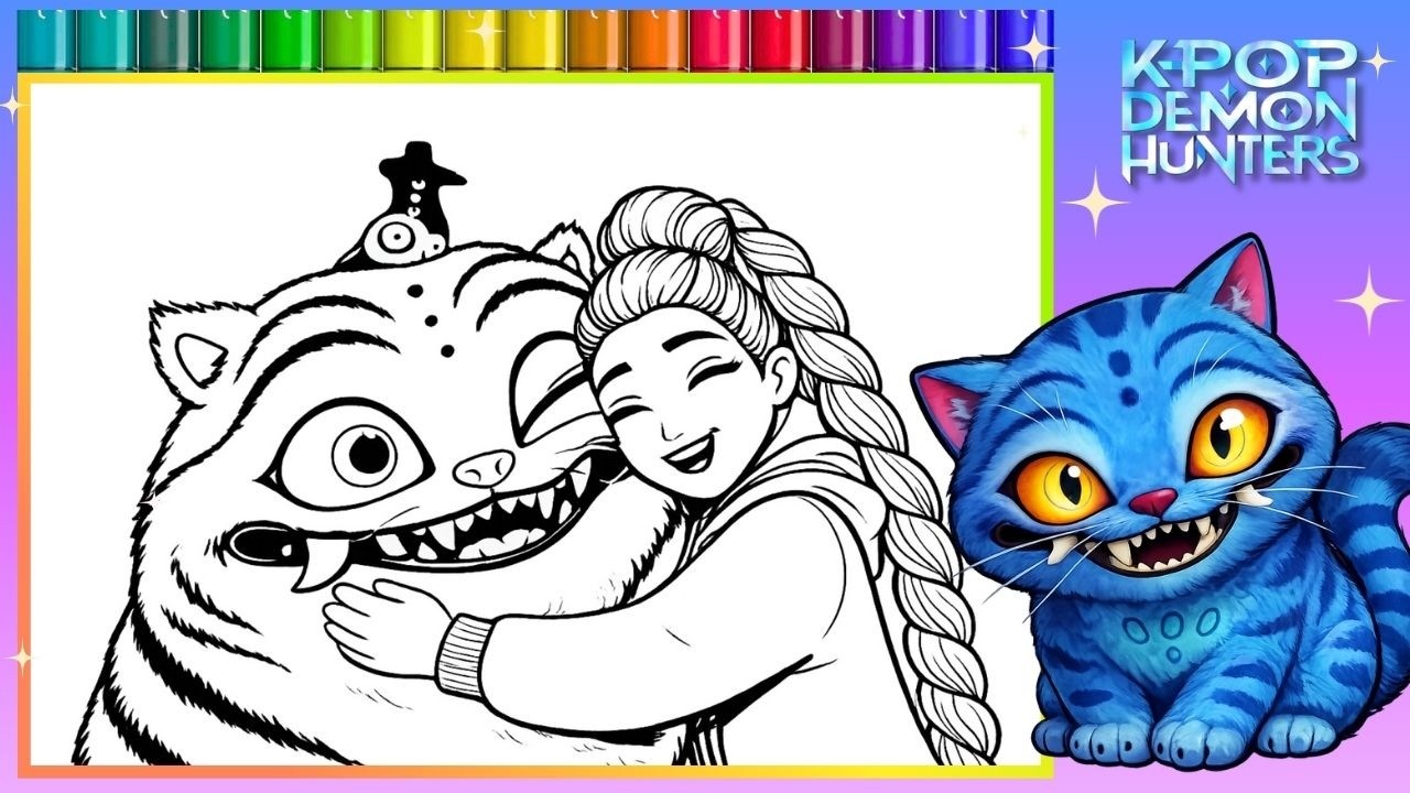 🩷 Coloring Rumi And Derpy with Markers 🩷 ⭐🖍️ | KPOP Demon Hunters Coloring Pages and Drawings