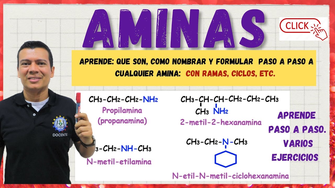 AMINAS. que son y como nombrar Aminas. nomenclatura y formulación. fácil paso a paso