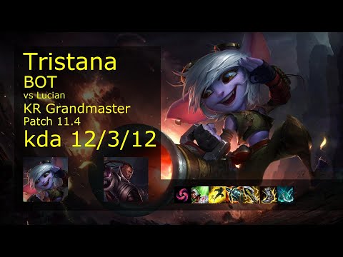 Tristana ADC & Thresh vs Lucian & Nautilus - KR Grandmaster 12/3/12 Patch 11.4 // [롤] 트리스타나 vs 비에고