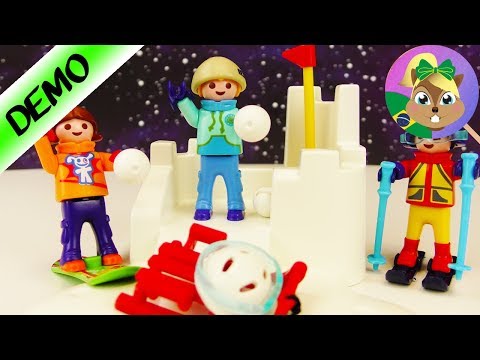 Playmobil GUERRA DE BOLINHAS DE NEVE com castelo de gelo 9283 - Snowboard, Ski para crianças
