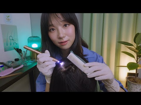 ASMR Relaxing Scalp Check for Itchy Scalp😌✨ scratching, lice check, brushing, treatment