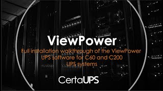 ViewPower Setup Tutorial - UPS Monitoring Software for the CertaUPS C60 and C200 UPS Systems