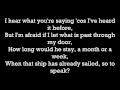 Sting - So To Speak (feat. Becky Unthank) (with lyrics)