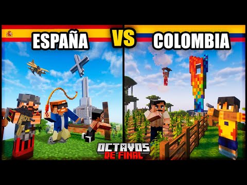 100 Jugadores SIMULAN UNA GUERRA entre ESPAÑA y COLOMBIA en Minecraft Hardcore!! | Torneo de Países