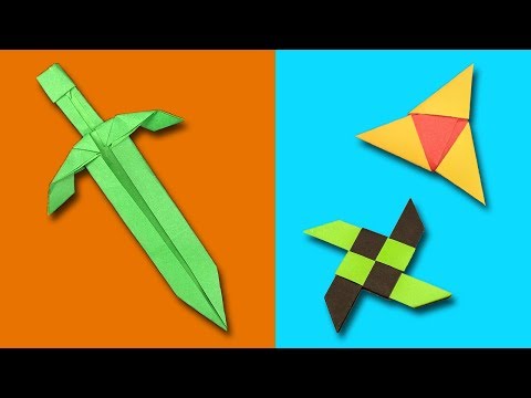 06 Easy #Origami Paper Ninja Star/Sword/Knife - How to Make Step by Step