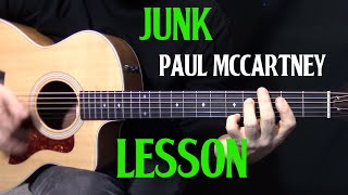 how to play Junk by Paul McCartney on guitar  - acoustic guitar lesson