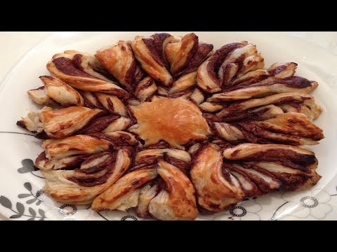 How to make nutella star bread using puff pastry