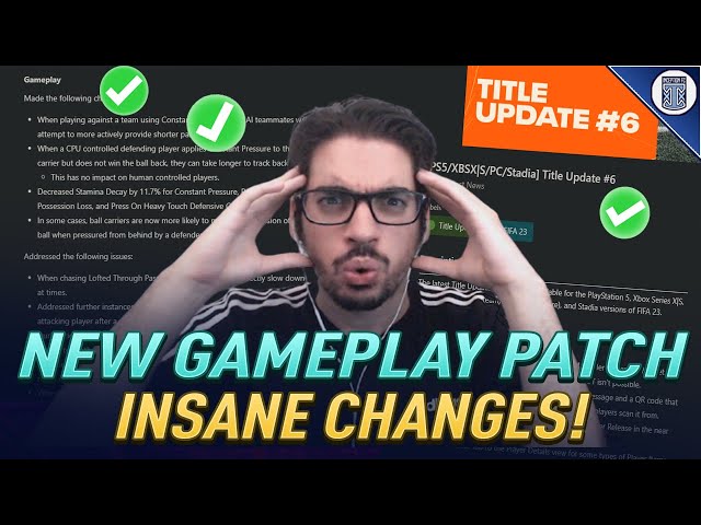 Fifa 23 Title Update 6 Patch Official Notes Stamina Drain Changes
