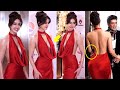 Oops It S Clearly Flashing Disha Patani In Very Open Red Satin Outfit At FEF Awards Show