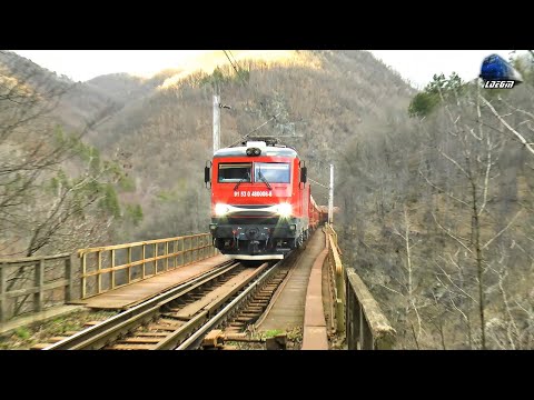 LEMA 480 008-8 & Marfar DB Cargo Train pe/on Viaduct in Defileul Jiului/Jiu Canyon - 30 January 2021