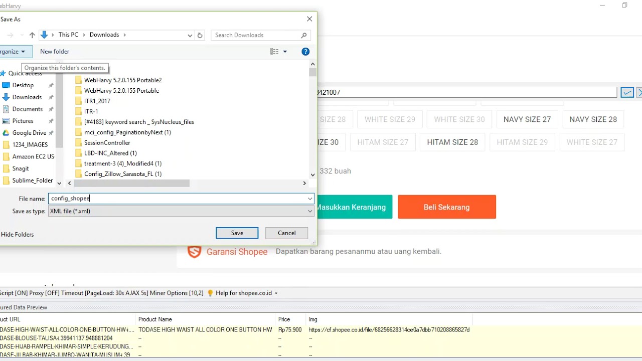 How to scrape product details and images from shopee.co.id using Webharvy