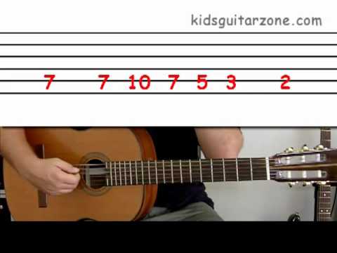 Guitar lesson 2F : Beginner -- 'Seven nation army' on one string
