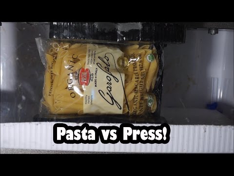 Hydraulic Press Crushes Pasta-It's A Pasta Press!