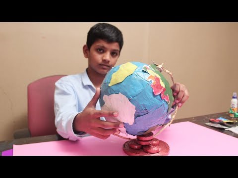 Newspapaer Crafts - How To Make Mini Globe Using Newspaper - DIY Newspaper Recycling Craft