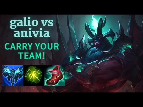 How to escape from low elo | Galio is the key | LEAGUE OF LEGENDS | BUILDS & RUNES | GALIO VS ANIVIA