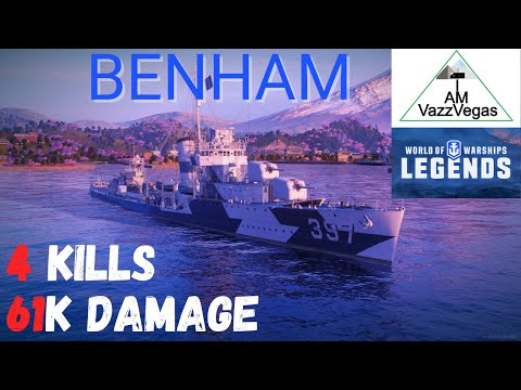 World of Warships: Legends PS4 XBOX 1 | Benham Gameplay 61K Damage 4 Kills