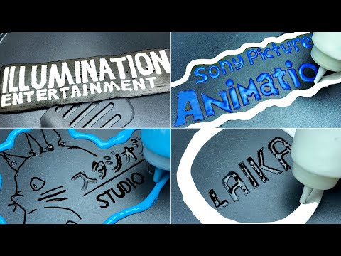 Animation Studios Logos Pancake Art - Illumination, Sony Pictures Animation, Studio Ghibli, Laika