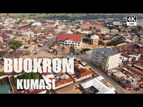 Buokrom Kumasi Aerial Drone & Walk Tour - Historic Asante Community 4K