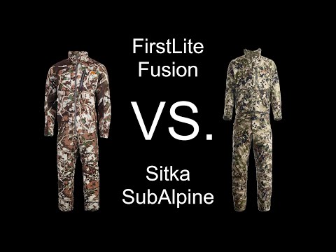 FirstLite Fusion Vs. Sitka SubAlpine in 16 Backgrounds Side by Side Comparison