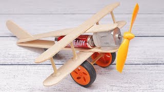 How to make A Plane with DC Motor - Toy Wooden Pla