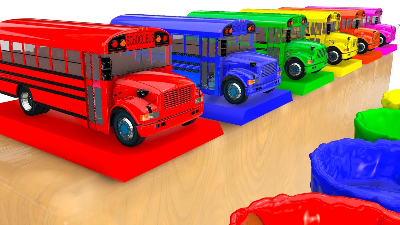 <h1 class=title>BUS COLOR for Kids - Learn Cars w Learning Educational Video - 3D Superheroes for babies</h1>