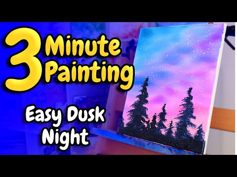 Easy & Fast Bob Ross Painting For Beginners - Dusk Painting!
