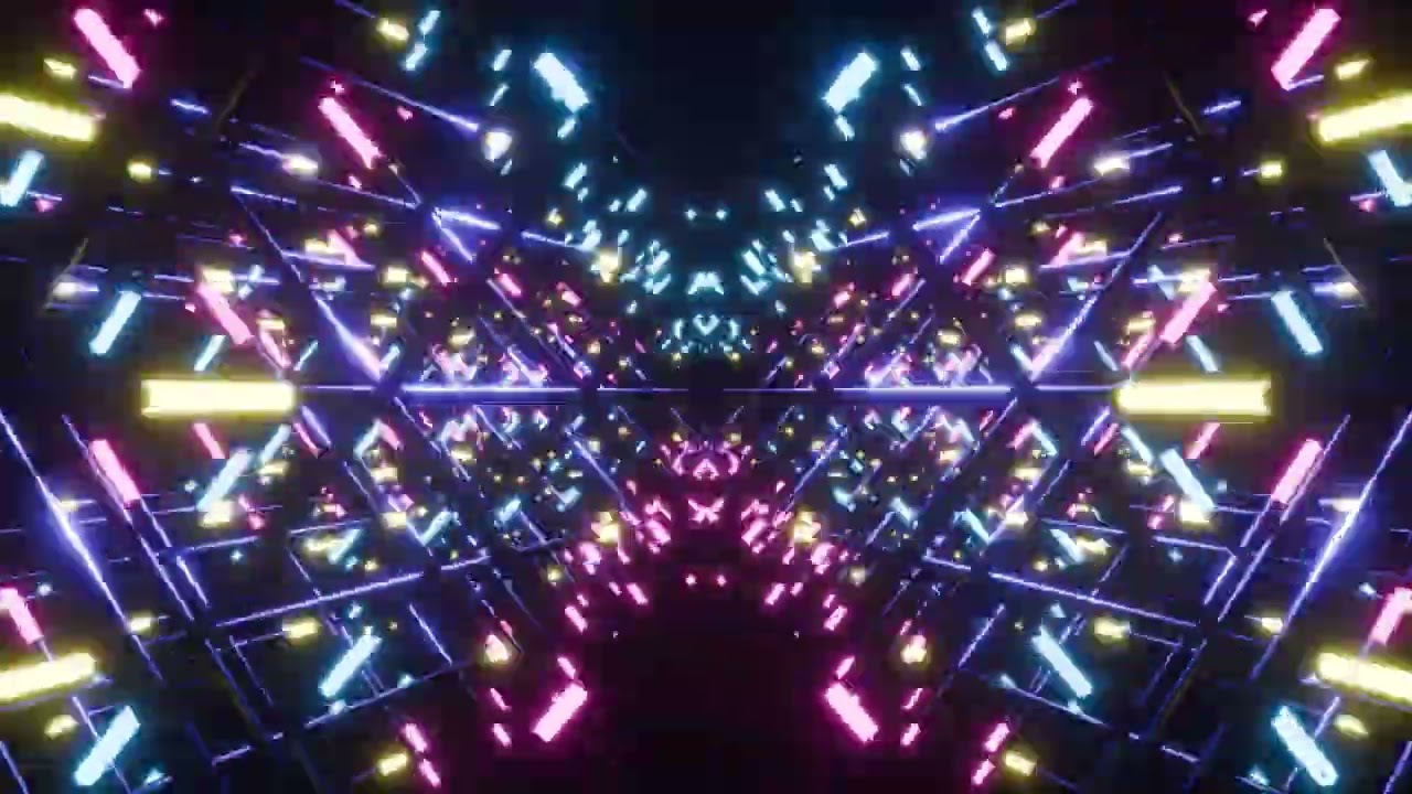 Neon Cyberpunk Sci-Fi Light Tunnel 3D Model