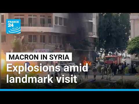 Explosions heard near Macron's Damascus hotel amid high-risk, landmark visit