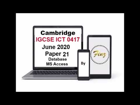 IGCSE ICT 0417 June 2020 Paper 21 Database