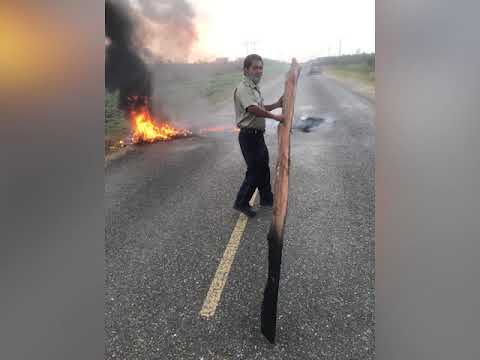 Tires Burnt on George Price Highway