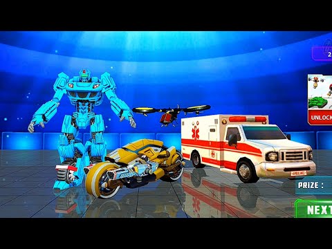 Ambulance truck Robot Car Game - Hero Robot Ambulance Drone Transformation 3 | Android iOS Gameplay