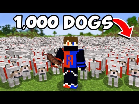 Insane Showdown: 1,000 Dogs Take on Pro Minecraft Player!