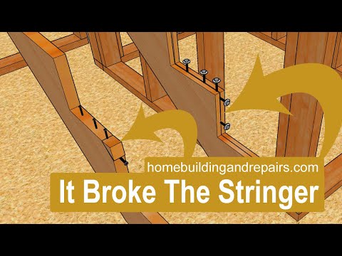 How Wide And Long Structural Screws Can Damage Wood Stair Stringers When Attaching Treads & Risers