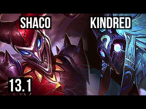 SHACO vs KINDRED (JNG) | 6/0/8, 3.8M mastery, 1500+ games, Dominating | EUW Diamond | 13.1