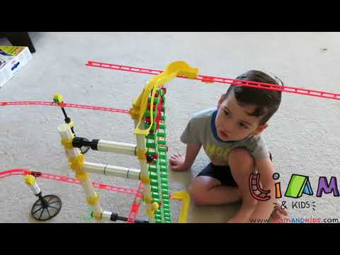 Mini Rollercoaster Marble Run with Gears and Elevator - Kids Video 4 year old boy