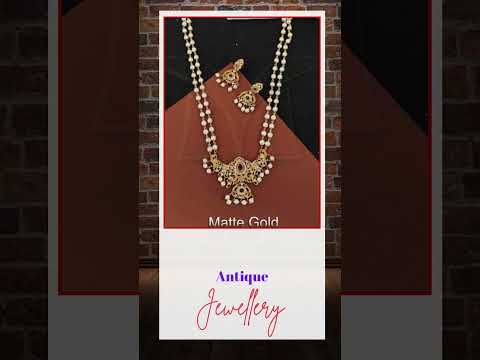 Antique jewelry designer matte gold polish party wear antiqu...