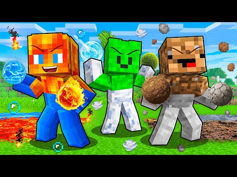 JJ vs Mikey vs Carrie: ELEMENTAL POWERS BATTLE in Minecraft - Maizen