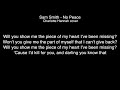 Sam Smith - No peace Lyrics
