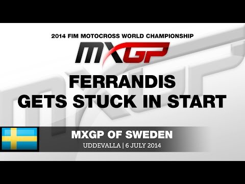 MXGP of Sweden 2014 Dylan Ferrandis gets stuck in start - Motocross
